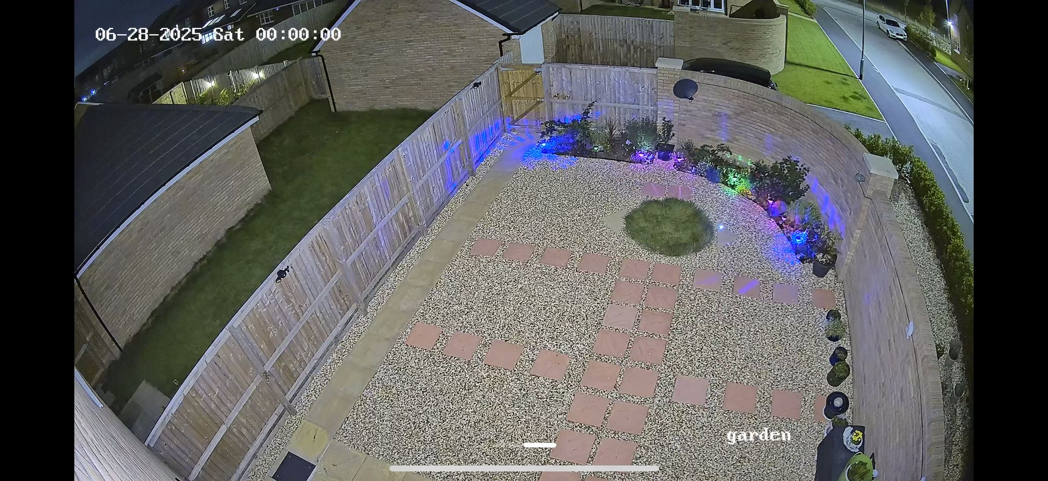 Nighttime CCTV footage showing excellent night vision